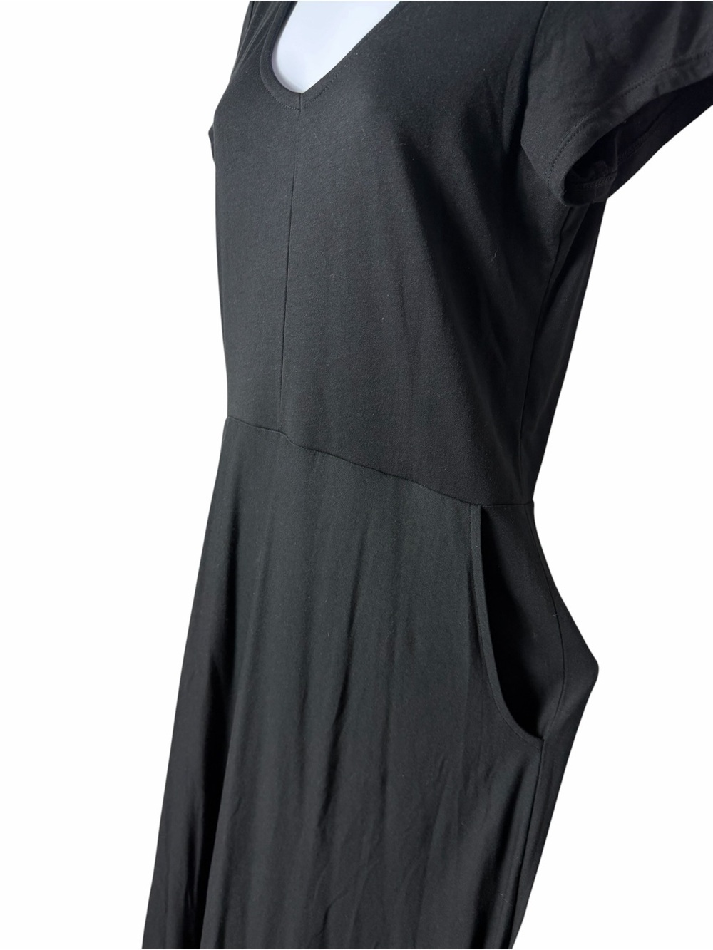 Peruvian Connection Black Hannah Maxi Dress Size Medium Pima Cotton Modal Jersey - Picture 3 of 7